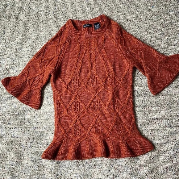 Moda International Fisherman Knit Wool Blend Girl Sweater size XS - Picture 1 of 3